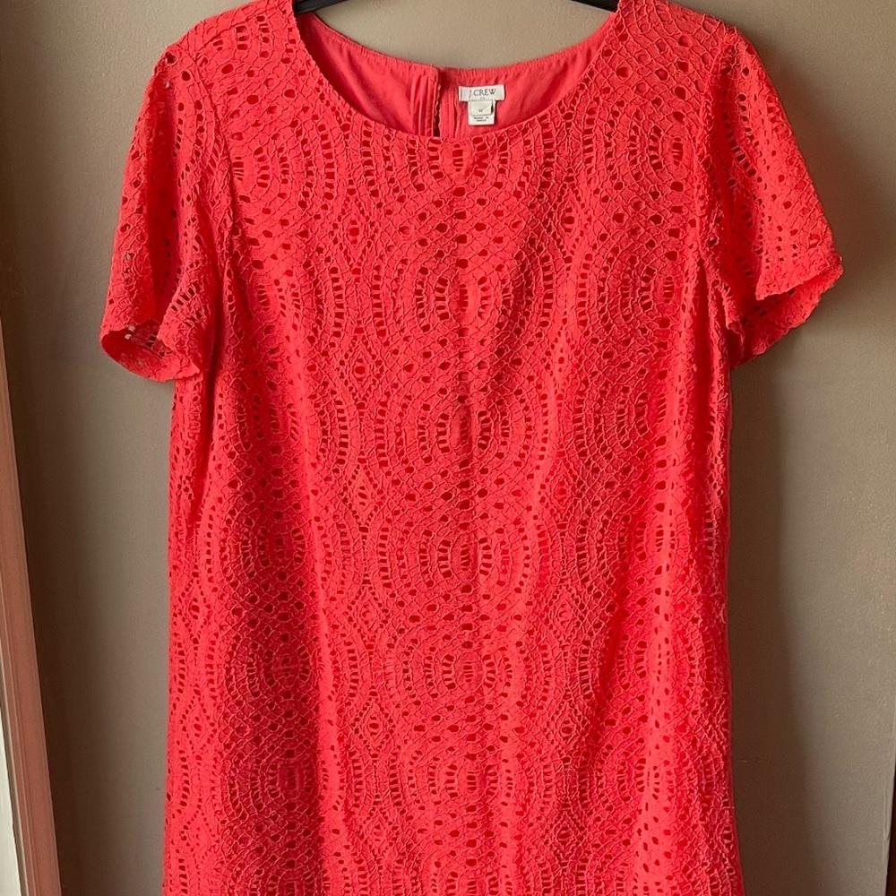 JCrew Coral Eyelet Dress